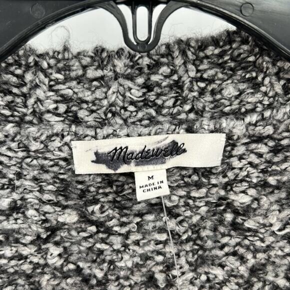 Madewell Women's Cable V-Neck Cardigan - Dusk Grey - Medium - NWT - Picture 4 of 8